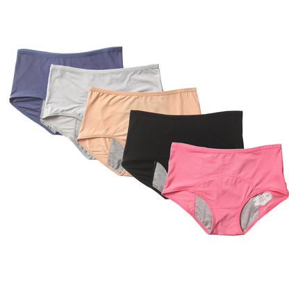 5pcs/Set Menstrual Panties Women Sexy Pants Leak Proof Incontinence Underwear Period Proof Cotton Briefs High Waist Warm Female