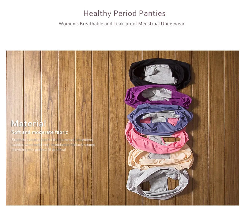 5pcs/Set Menstrual Panties Women Sexy Pants Leak Proof Incontinence Underwear Period Proof Cotton Briefs High Waist Warm Female