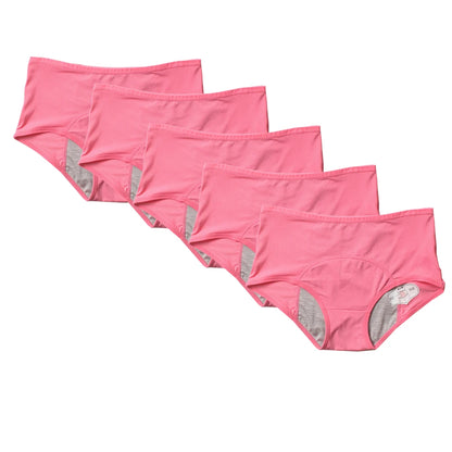 5pcs/Set Menstrual Panties Women Sexy Pants Leak Proof Incontinence Underwear Period Proof Cotton Briefs High Waist Warm Female